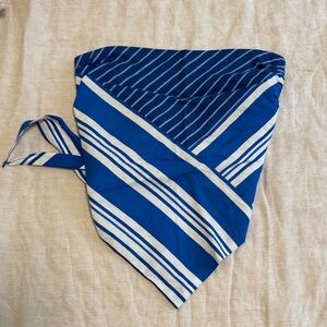 Zara Blue and White Striped Bandana Top